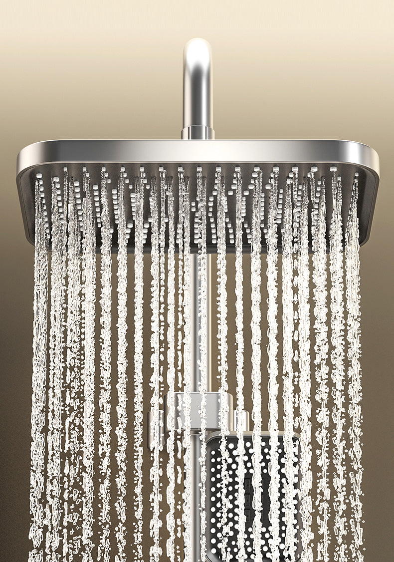Contemporary Bathtub and Shower System with Digital LED Display