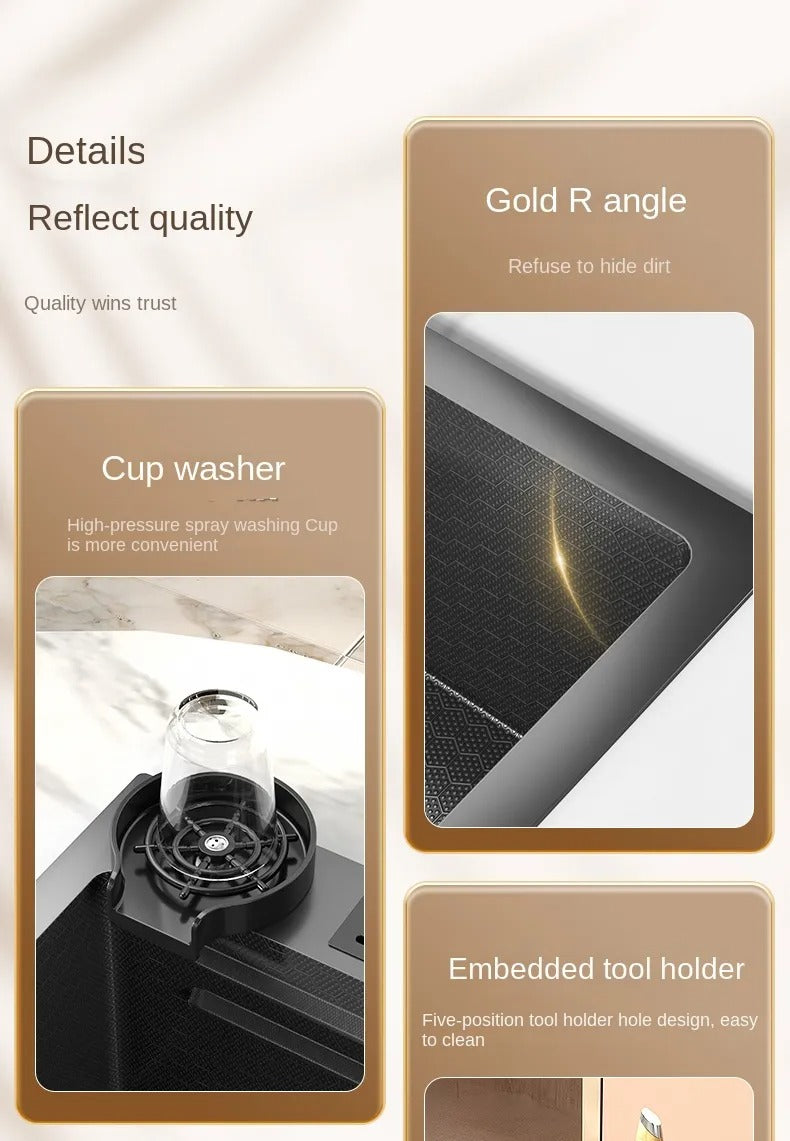 Waterfall Kitchen Sink Honeycomb