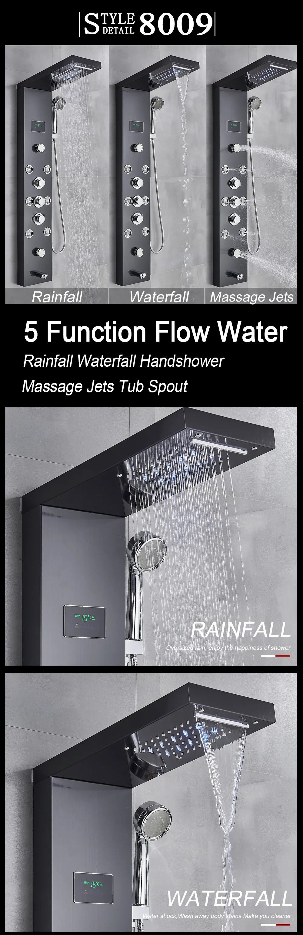 Luxury Shower Panel with Massage