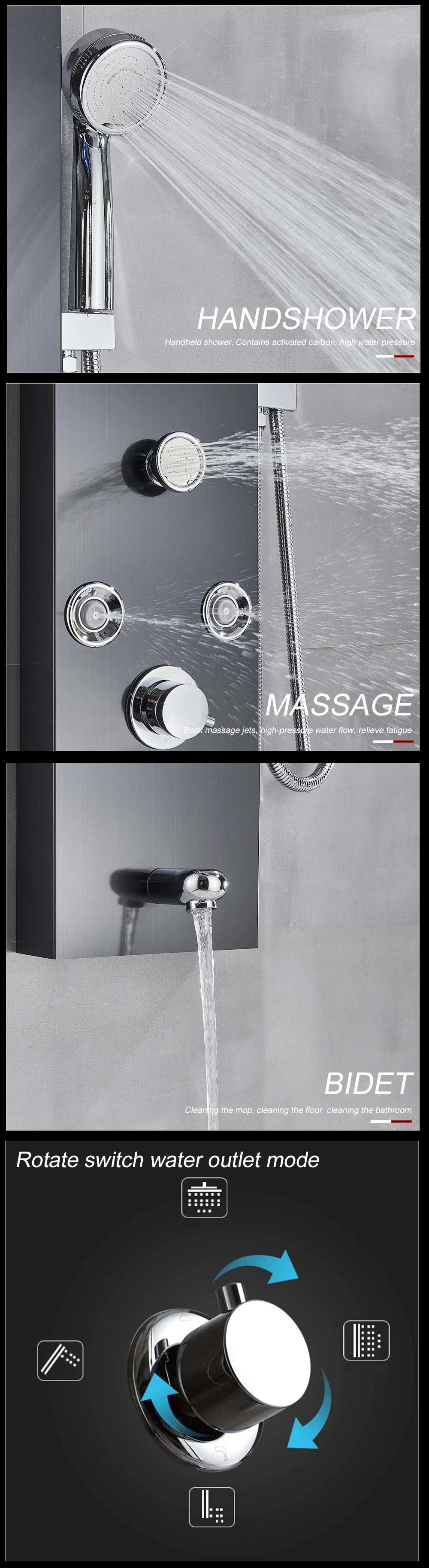 Luxury Shower Panel with Massage