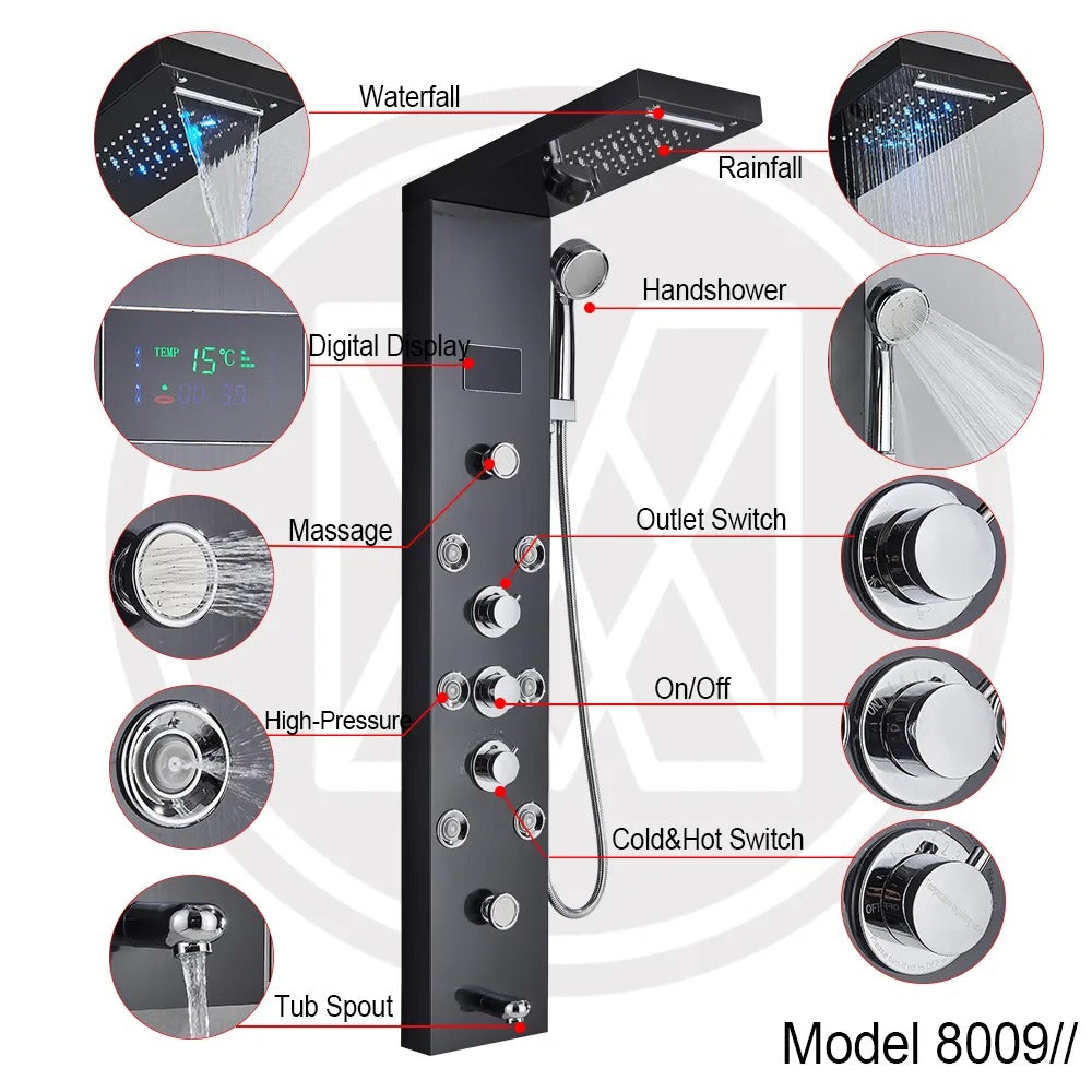 Luxury Shower Panel with Massage